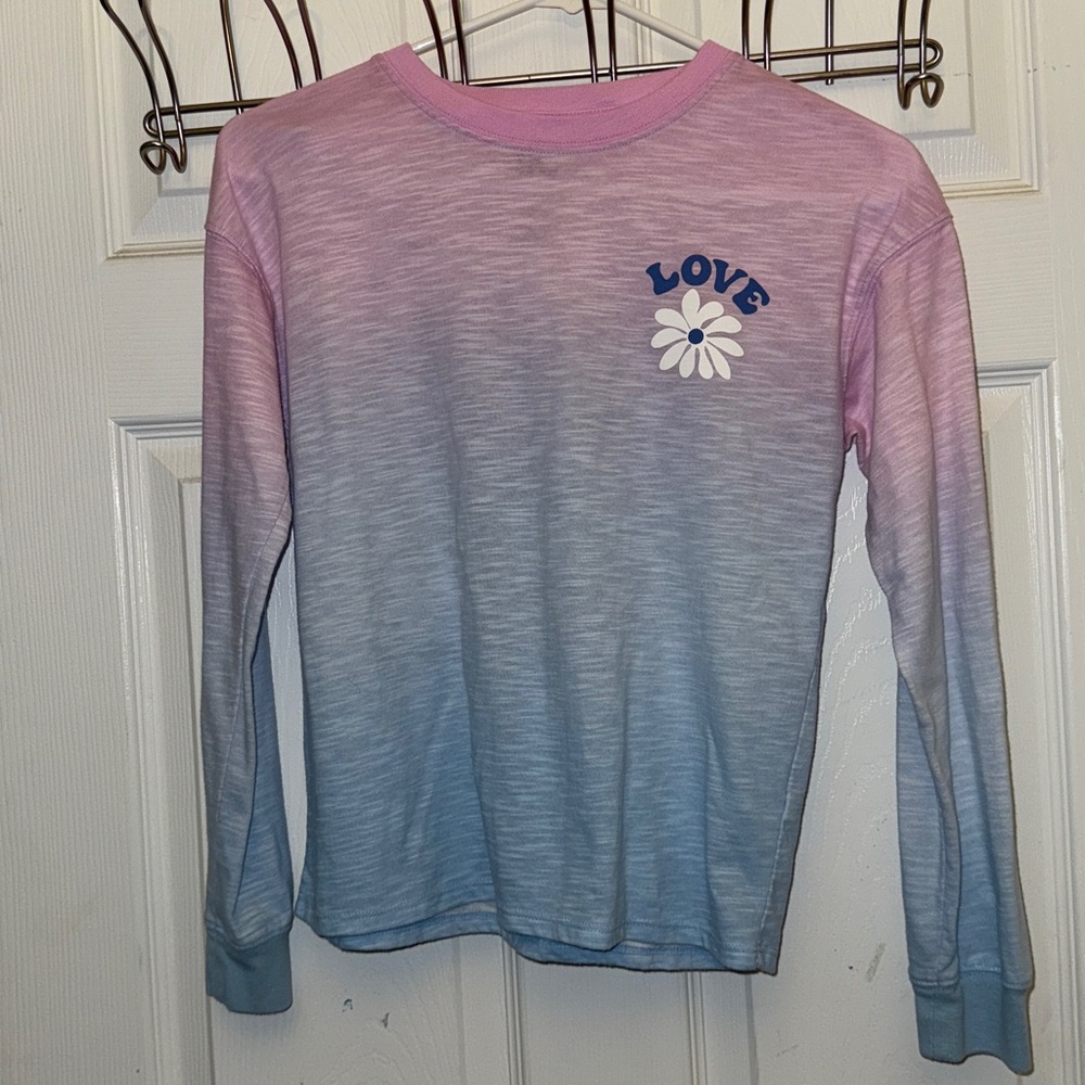 SO Girls Size 10/12 Pink and Blue Graphic Long Sleeve 🩷🩵Bundle Multiple Likes💜🩵